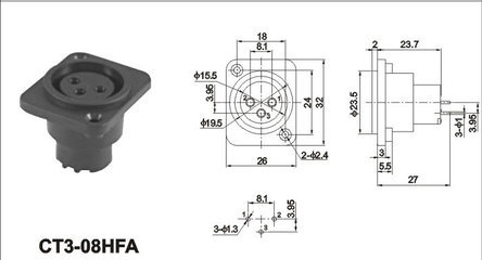 【供應卡儂插座 XLR插座 XLR音響組合插座 CT3-08HFA】價格,廠家,圖片,其他插座,樂清市匯泰電子-